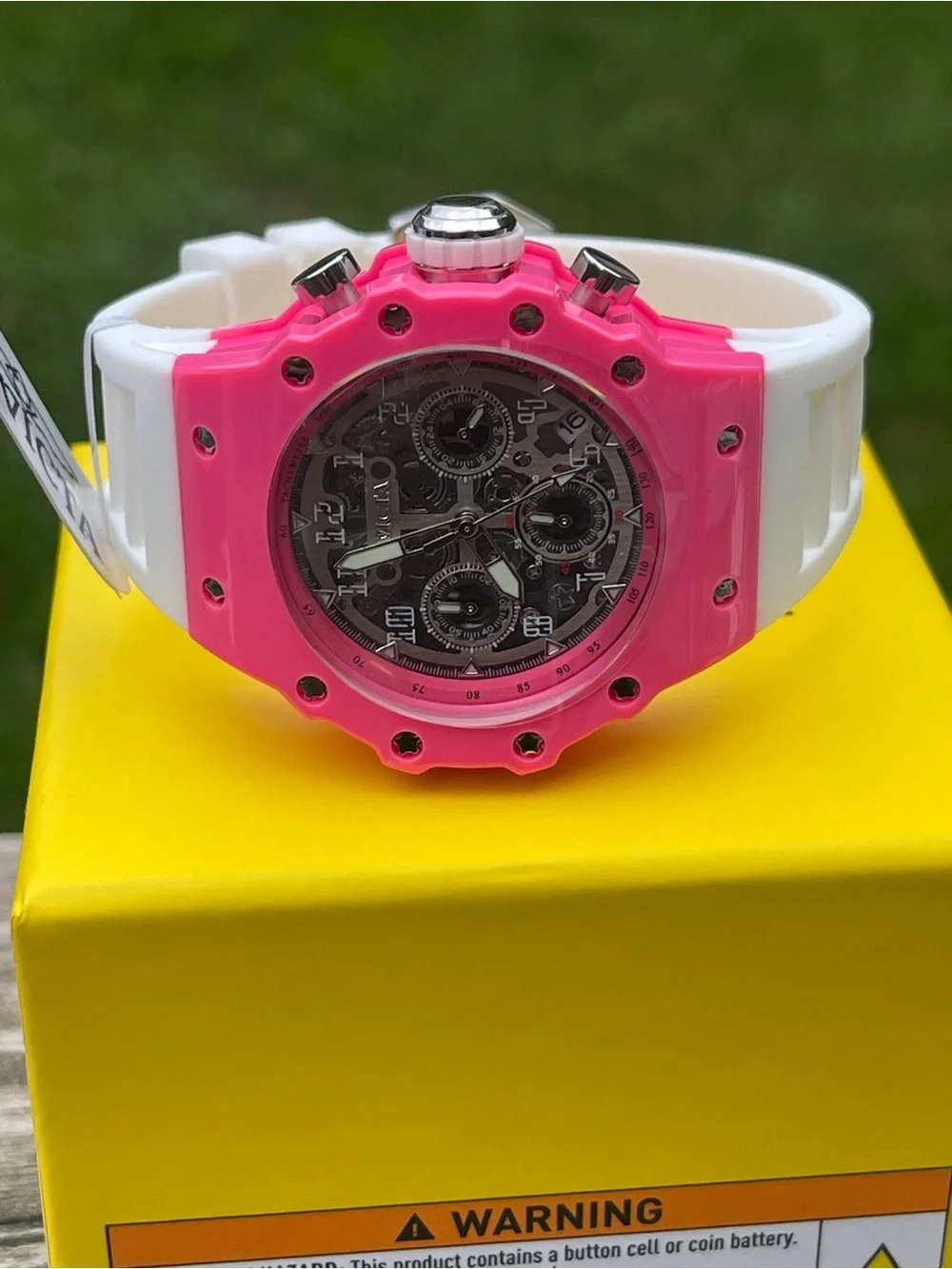 Invicta Racing Apexium Unisex Watch - 41mm, Pink & White (69624) new